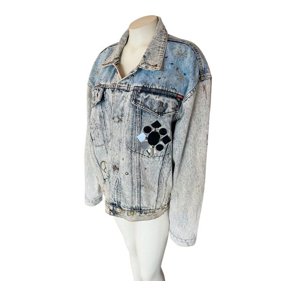 Vintage Jordache No Exit Hollywood Star Studded Denim Jacket Large Rare - Picture 7 of 16